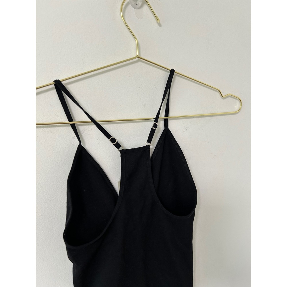 Intimately Free People Black Ribbed V-Neck Racerback Bodysuit XS/S - Picture 8 of 11